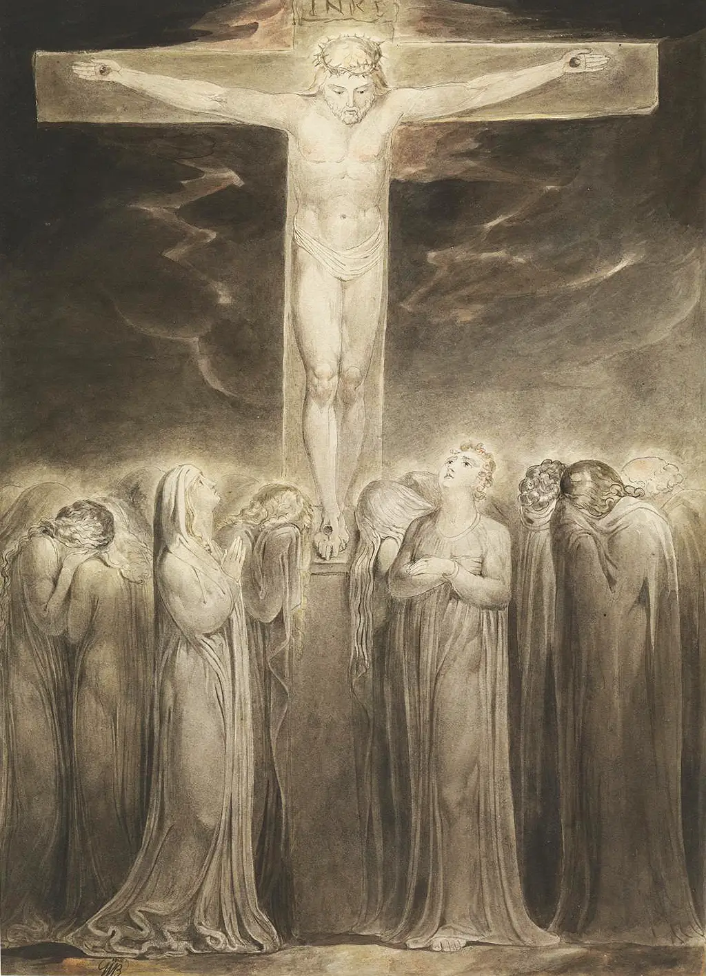 The Crucifixion Behold Thy Mother in Detail William Blake